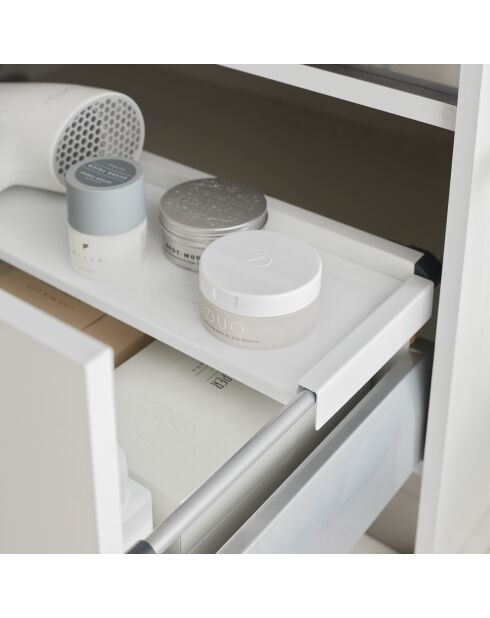 Etagère à tiroir coulissant blanche - 60-108x15x3 cm