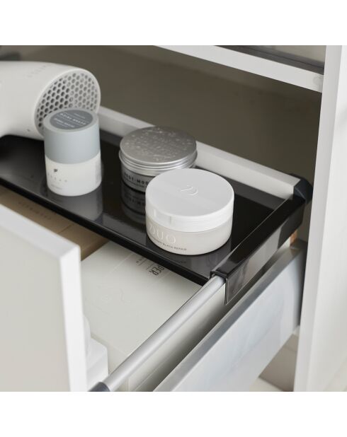 Etagère à tiroir coulissant noire - 60-108x15x3 cm