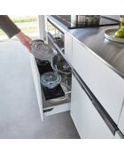 Etagère à tiroir coulissant noire - 60-108x15x3 cm