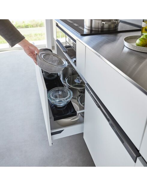 Etagère à tiroir coulissant noire - 60-108x15x3 cm