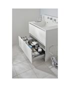 Etagère à tiroir coulissant noire - 60-108x15x3 cm