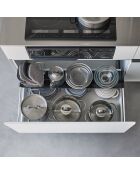 Etagère à tiroir coulissant noire - 60-108x15x3 cm