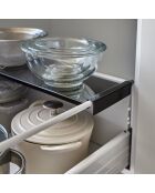 Etagère à tiroir coulissant noire - 60-108x15x3 cm