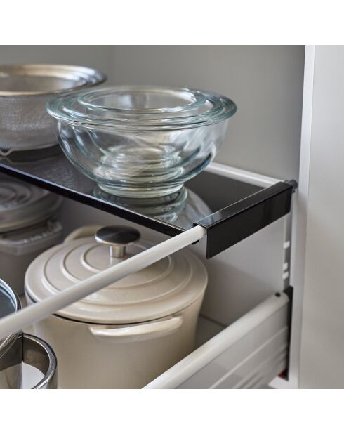 Etagère à tiroir coulissant noire - 60-108x15x3 cm