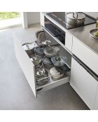 Etagère à tiroir coulissant noire - 60-108x15x3 cm