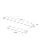 Etagère à tiroir coulissant noire - 60-108x15x3 cm