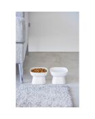 ciotola in ceramica per alimenti per animali bianca - 11x11x8 cm