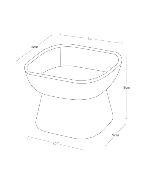 ciotola in ceramica per alimenti per animali bianca - 11x11x8 cm