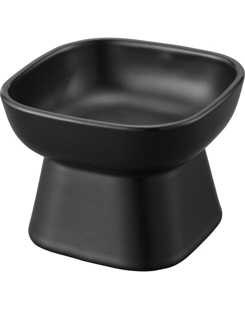 Keramische schaal voor dierenvoeding zwart - 11x11x8 cm