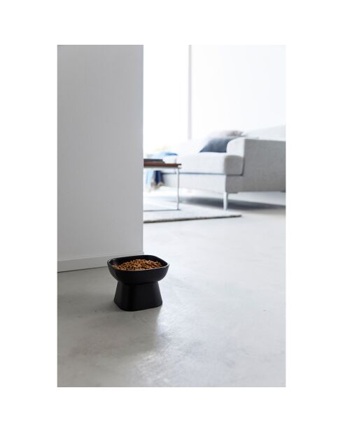 Keramische schaal voor dierenvoeding zwart - 11x11x8 cm