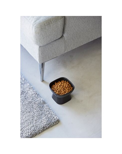 Keramische schaal voor dierenvoeding zwart - 11x11x8 cm