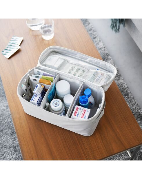 Sac de rangement avec séparateurs gris - 33x16x18 cm