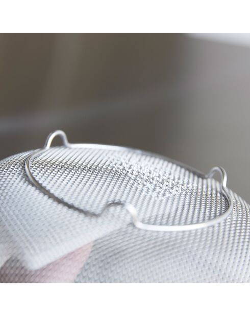 Eponge magnétique en silicone avec poignée blanche - 6x19.5x6.5 cm