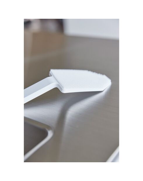 Eponge magnétique en silicone avec poignée blanche - 6x19.5x6.5 cm