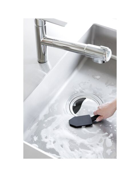 Siliconen magnetische spons met zwart handvat - 6x19,5x6,5 cm