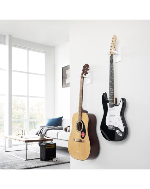 Support mural pour guitare blanc - 8x11.5x14 cm