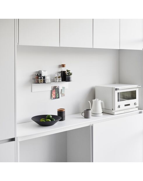 Etagère murale avec panneau magnétique blanche - 50x15.7x9 cm