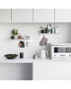 Etagère murale avec panneau magnétique blanche - 50x15.7x9 cm