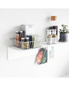 Etagère murale avec panneau magnétique blanche - 50x15.7x9 cm