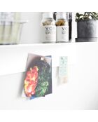 Etagère murale avec panneau magnétique blanche - 50x15.7x9 cm