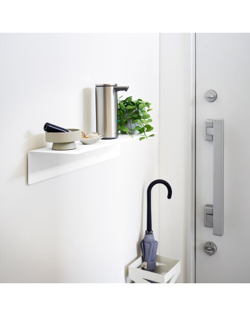 Etagère murale avec panneau magnétique blanche - 50x15.7x9 cm