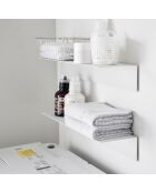 Etagère murale avec panneau magnétique blanche - 50x15.7x9 cm