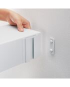 Etagère murale avec panneau magnétique blanche - 50x15.7x9 cm