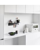 Etagère murale avec panneau magnétique noire - 50x15.7x9 cm