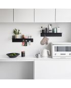 Etagère murale avec panneau magnétique noire - 50x15.7x9 cm