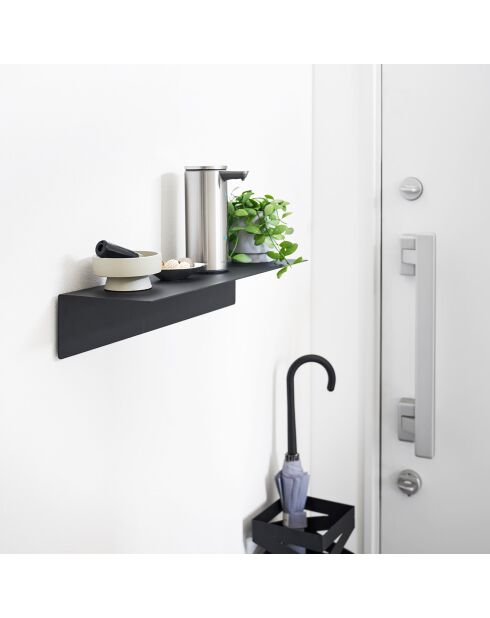 Etagère murale avec panneau magnétique noire - 50x15.7x9 cm