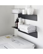 Etagère murale avec panneau magnétique noire - 50x15.7x9 cm