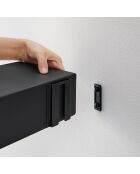Etagère murale avec panneau magnétique noire - 50x15.7x9 cm