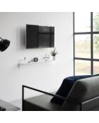 Etagère murale avec panneau magnétique blanche - 90x15.7x9 cm