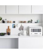 Etagère murale avec panneau magnétique blanche - 90x15.7x9 cm