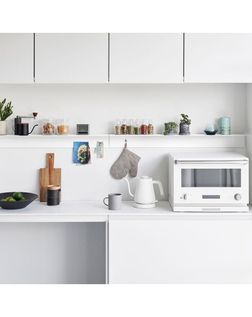 Etagère murale avec panneau magnétique blanche - 90x15.7x9 cm