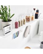 Etagère murale avec panneau magnétique blanche - 90x15.7x9 cm