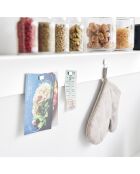 Etagère murale avec panneau magnétique blanche - 90x15.7x9 cm