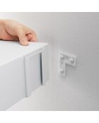 Etagère murale avec panneau magnétique blanche - 90x15.7x9 cm