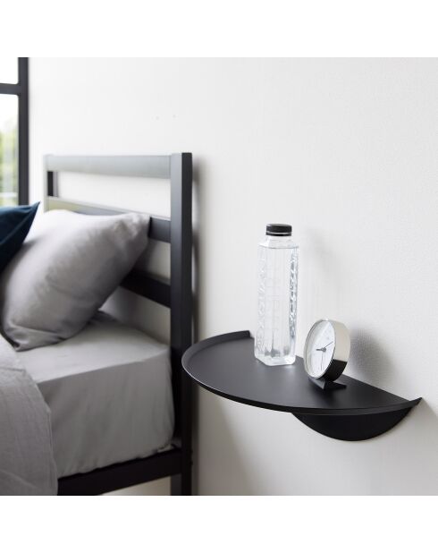 Etagère murale ronde noire - 40x22x11.7 cm