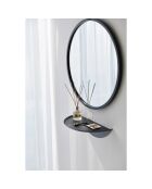 Etagère murale ronde noire - 40x22x11.7 cm