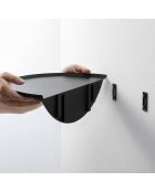 Etagère murale ronde noire - 40x22x11.7 cm