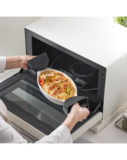 2 Maniques magnétiques en silicone noires - 9.2x7x7.2 cm