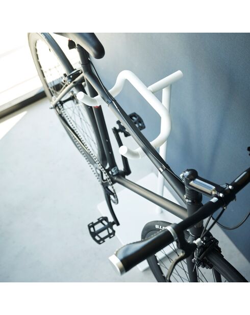Support à vélos blanc - 38x33x94 cm