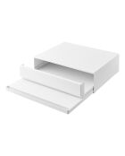 Encimera corredera con cajón blanco - 45x39,3-64x13,5 cm