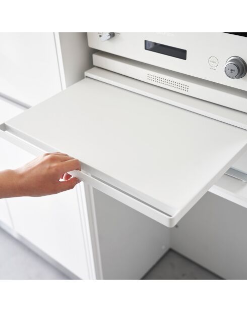 Schiebeplatte mit weißer Schublade - 45x39,3-64x13,5 cm