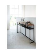 Mesa consola con estante negro - 126x20,5x65 cm