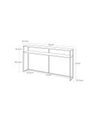 Mesa consola con estante negro - 126x20,5x65 cm