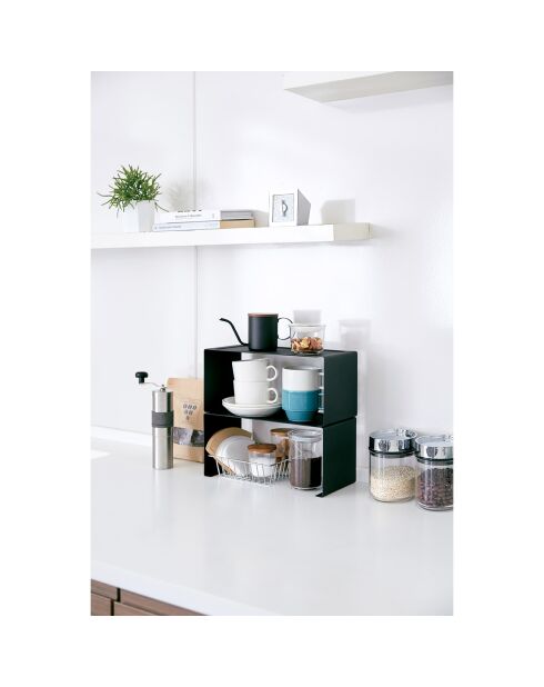 Etagère de cuisine empilable  noir - 30.5x14x14 cm