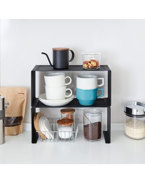 Etagère de cuisine empilable  noir - 30.5x14x14 cm