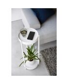 Soporte para plantas de 2 niveles con ruedas blancas - 25 x 26,5 x 70 cm